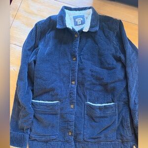 L.L. Bean Navy Corduroy Sherpa Lined Utility Jacket size medium